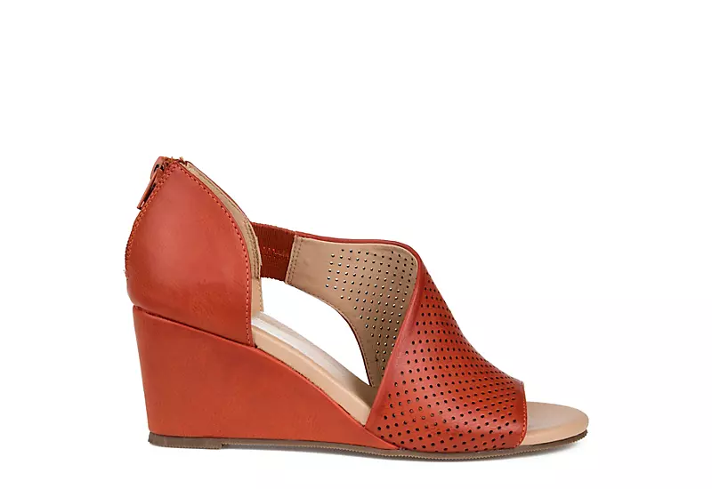 Journee Collection Womens Aretha Wedge Sandal - Rust 2 Journee Collection Womens Aretha Wedge Sandal - Rust - Image 2