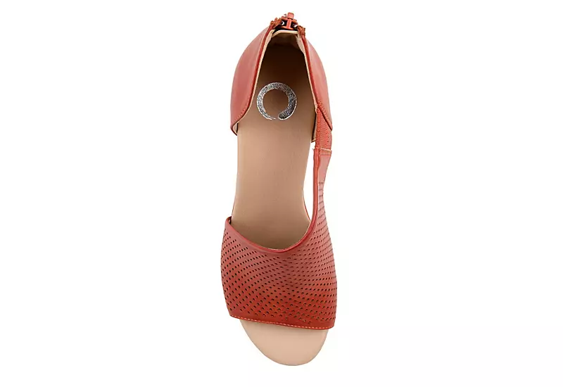 Journee Collection Womens Aretha Wedge Sandal - Rust 6 Journee Collection Womens Aretha Wedge Sandal - Rust - Image 6