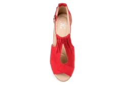 Journee Collection Womens Kedzie Wedge Sandal - Red -Deals All Walk Styles Store US 01 102268 05
