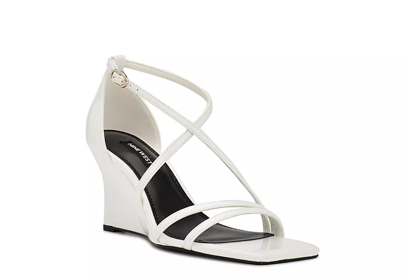 Nine West Womens Rolga Wedge Sandal - White 1 Nine West Womens Rolga Wedge Sandal - White