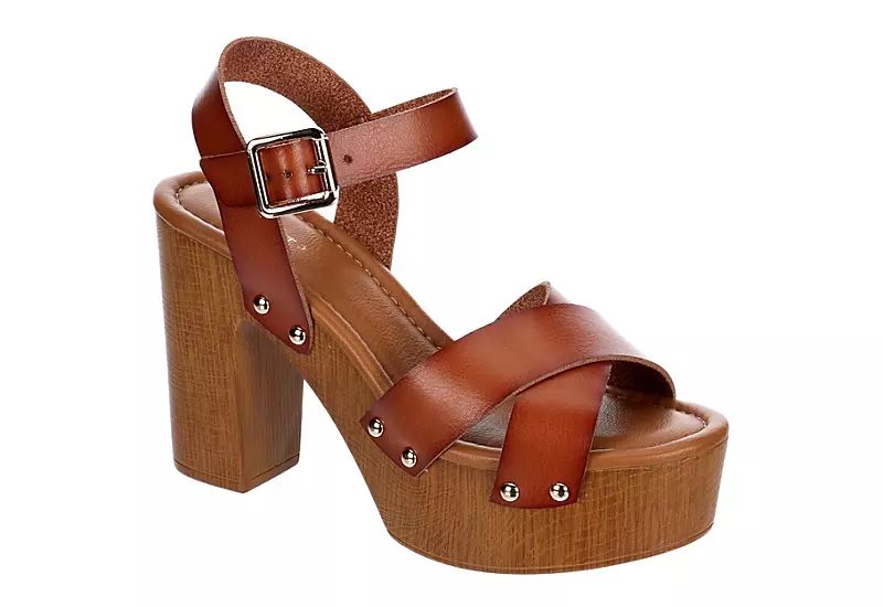 Limelight Womens April Platform Sandal - Cognac 1 Limelight Womens April Platform Sandal - Cognac