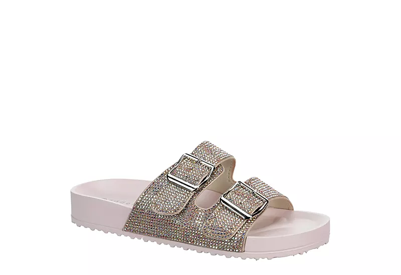 Madden Girl Womens Teddy Footbed Slide Sandal - Blush 1 Madden Girl Womens Teddy Footbed Slide Sandal - Blush