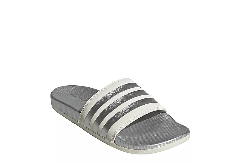 Adidas Womens Adilette Comfort Slide Sandal - White 1 Adidas Womens Adilette Comfort Slide Sandal - White