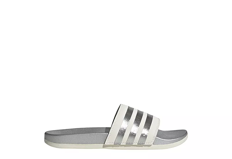 Adidas Womens Adilette Comfort Slide Sandal - White 2 Adidas Womens Adilette Comfort Slide Sandal - White - Image 2