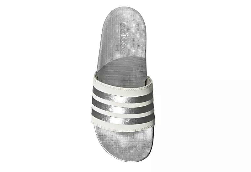 Adidas Womens Adilette Comfort Slide Sandal - White 4 Adidas Womens Adilette Comfort Slide Sandal - White - Image 4