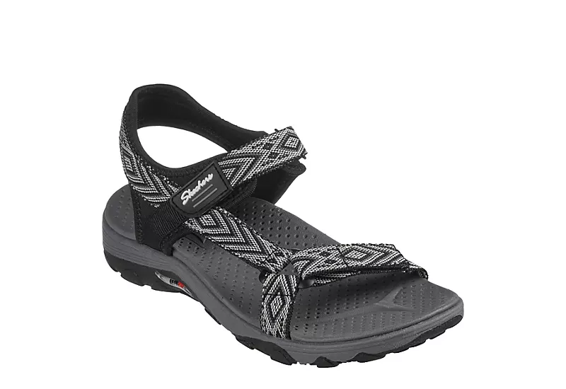 Skechers Womens Arch Fit Reggae Outdoor Sandal - Black 1 Skechers Womens Arch Fit Reggae Outdoor Sandal - Black