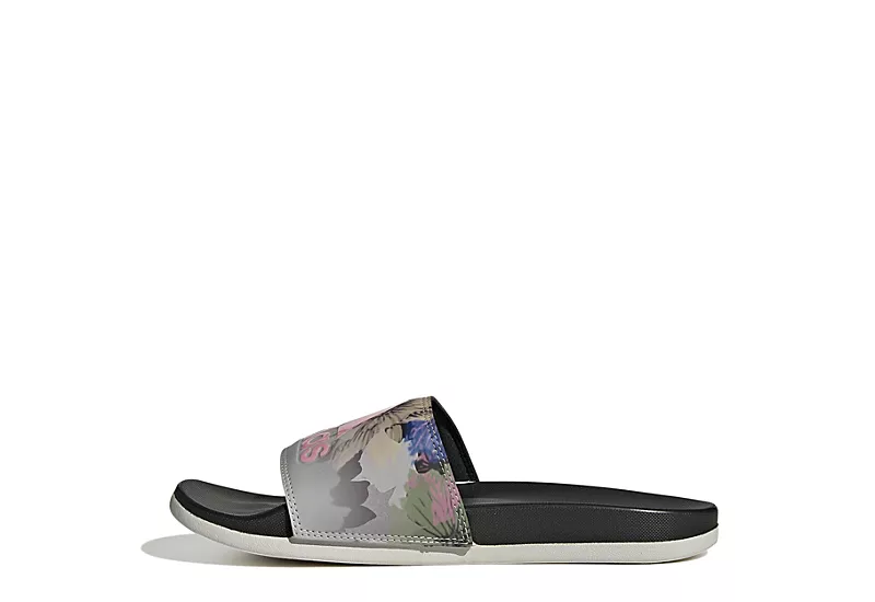 Adidas Womens Adilette Comfort Slide Sandal - Grey 3 Adidas Womens Adilette Comfort Slide Sandal - Grey - Image 3