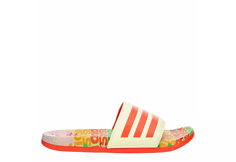 Adidas Womens Adilette Comfort Slide Sandal - Pale Yellow 2 Adidas Womens Adilette Comfort Slide Sandal - Pale Yellow - Image 2