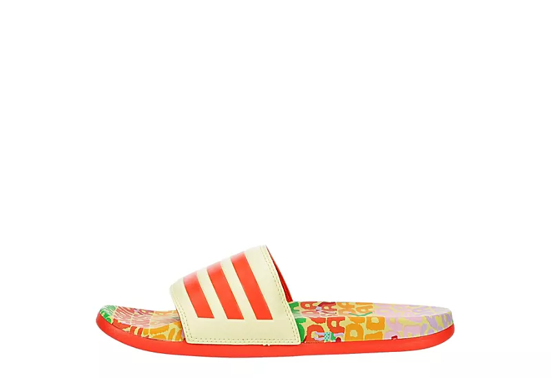Adidas Womens Adilette Comfort Slide Sandal - Pale Yellow 4 Adidas Womens Adilette Comfort Slide Sandal - Pale Yellow - Image 4
