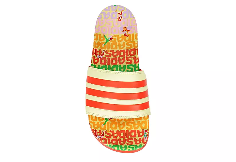 Adidas Womens Adilette Comfort Slide Sandal - Pale Yellow 6 Adidas Womens Adilette Comfort Slide Sandal - Pale Yellow - Image 6