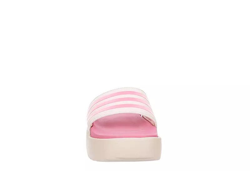 Adidas Womens Adilette Platform Slide Sandal - Pink 3 Adidas Womens Adilette Platform Slide Sandal - Pink - Image 3