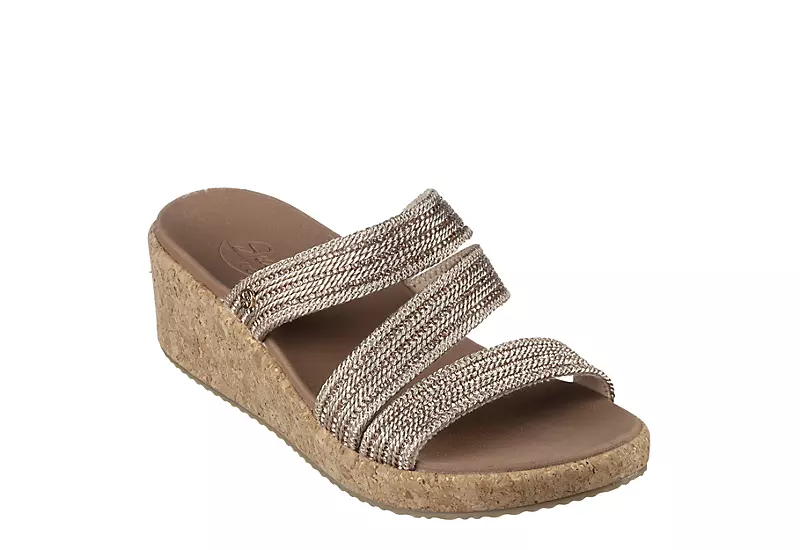 Skechers Womens Beverlee Always Classy Wedge Sandal - Rose Gold 1 Skechers Womens Beverlee Always Classy Wedge Sandal - Rose Gold