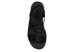 Skechers Womens Rumble On - Camp Glam Wedge Sandal - Black -Deals All Walk Styles Store US 01 203242 03