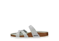 Birkenstock Womens Franca Vegan Footbed Sandal - Silver -Deals All Walk Styles Store US 01 203366 03