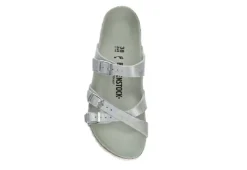 Birkenstock Womens Franca Vegan Footbed Sandal - Silver -Deals All Walk Styles Store US 01 203366 05