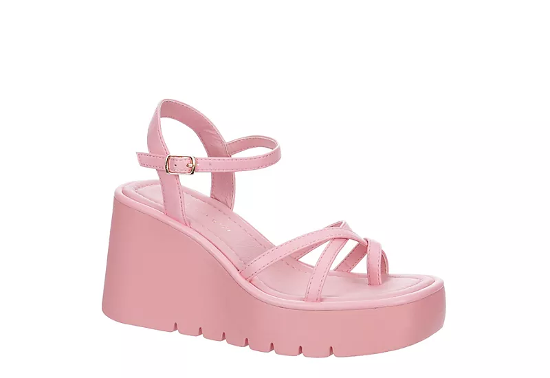 Madden Girl Womens Vaultt Wedge Sandal - Pink 1 Madden Girl Womens Vaultt Wedge Sandal - Pink