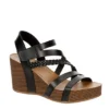 Xappeal Womens Maggy Wedge Sandal - Black