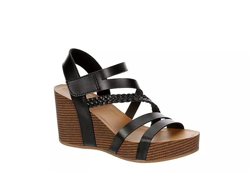 Xappeal Womens Maggy Wedge Sandal - Black 1 Xappeal Womens Maggy Wedge Sandal - Black