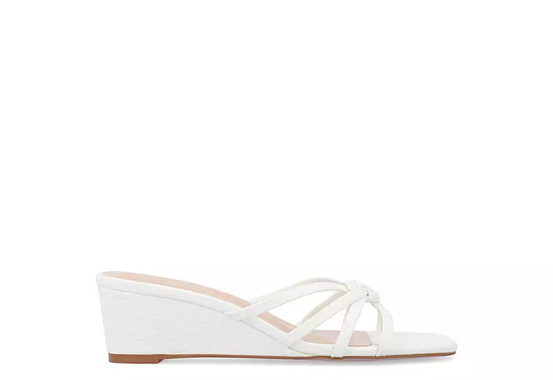 Journee Collection Womens Blayke Wedge Slip On Sandal - White 2 Journee Collection Womens Blayke Wedge Slip On Sandal - White - Image 2