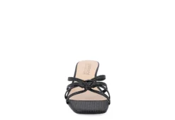 Journee Collection Womens Blayke Wedge Slip On Sandal - Black -Deals All Walk Styles Store US 01 203654 02