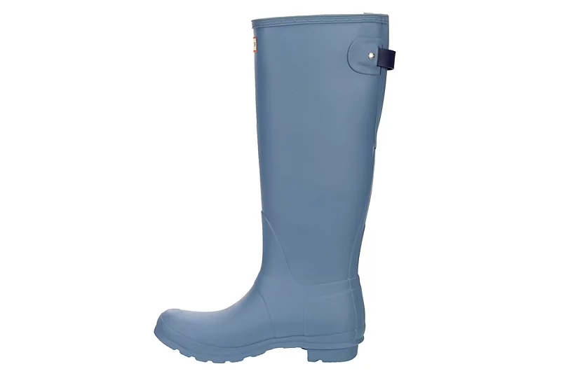 Hunter Boots Llc Womens Original Back Adj Rain Boot - Blue 4 Hunter Boots Llc Womens Original Back Adj Rain Boot - Blue - Image 4