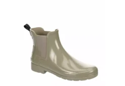 Hunter Boots Llc Womens Original Refined Chelsea Gloss Rain Boot - Taupe
