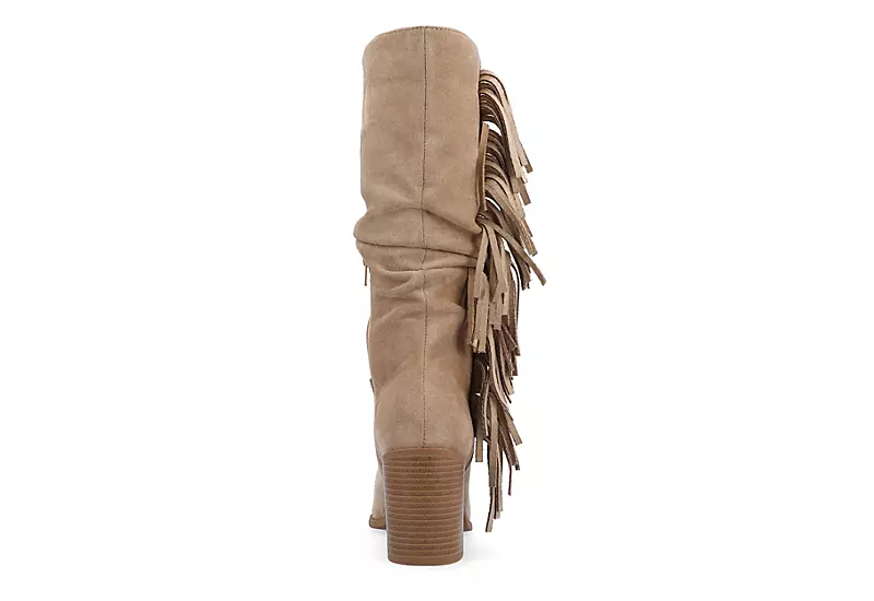 Journee Collection Womens Hartly Fringed Extra Wide Calf Dress Boot - Taupe 5 Journee Collection Womens Hartly Fringed Extra Wide Calf Dress Boot - Taupe - Image 5
