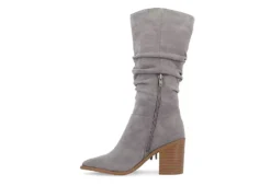 Journee Collection Womens Hartly Fringed Extra Wide Calf Dress Boot - Grey -Deals All Walk Styles Store US 01 303184 03