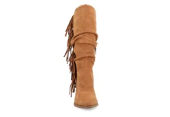 Journee Collection Womens Hartly Fringed Extra Wide Calf Dress Boot - Tan -Deals All Walk Styles Store US 01 303185 02