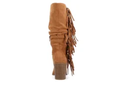 Journee Collection Womens Hartly Fringed Extra Wide Calf Dress Boot - Tan -Deals All Walk Styles Store US 01 303185 04