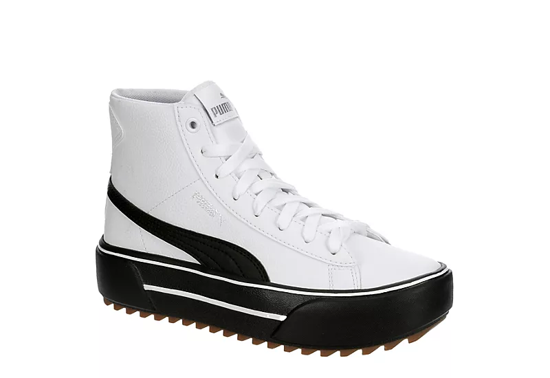 Puma Womens Kaia High Top Platform Sneaker - White 1 Puma Womens Kaia High Top Platform Sneaker - White