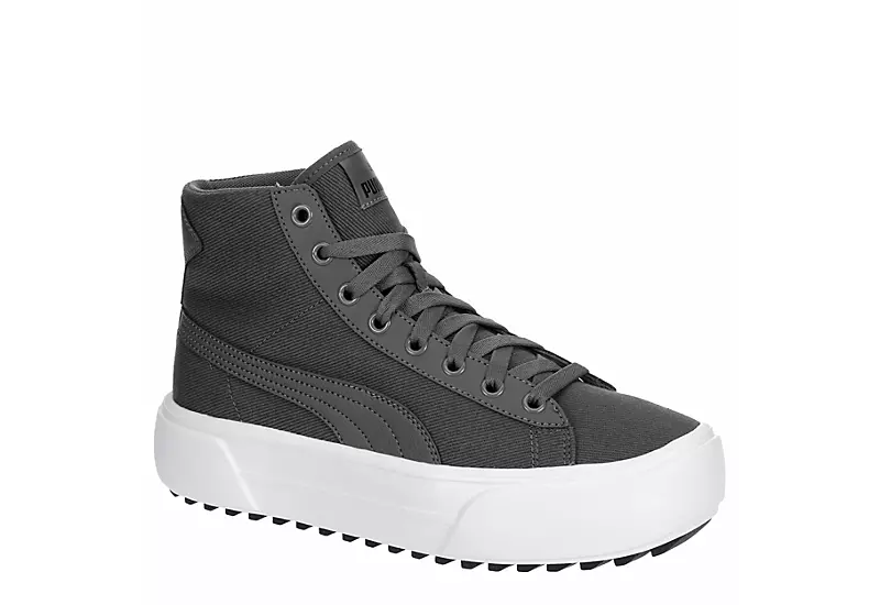 Puma Womens Kaia High Top Platform Sneaker - Dark Grey 1 Puma Womens Kaia High Top Platform Sneaker - Dark Grey
