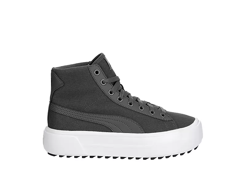 Puma Womens Kaia High Top Platform Sneaker - Dark Grey 2 Puma Womens Kaia High Top Platform Sneaker - Dark Grey - Image 2