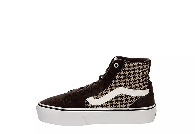 Vans Womens Filmore High Top Platform Sneaker - Brown 4 Vans Womens Filmore High Top Platform Sneaker - Brown - Image 4