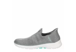 Skechers Womens Go Walk 6 Quick Fit Slip-ins Walking Shoe - Grey -Deals All Walk Styles Store US 01 401390 03