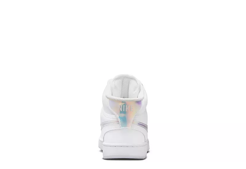 Nike Womens Court Vision Mid Sneaker - White 4 Nike Womens Court Vision Mid Sneaker - White - Image 4