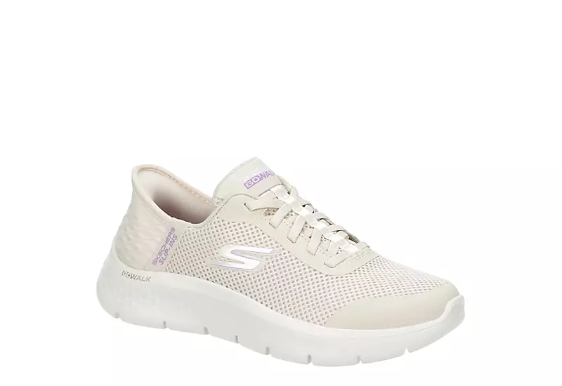Skechers Womens Go Walk Flex Bungee Slip-ins Running Shoe - Off White 1 Skechers Womens Go Walk Flex Bungee Slip-ins Running Shoe - Off White