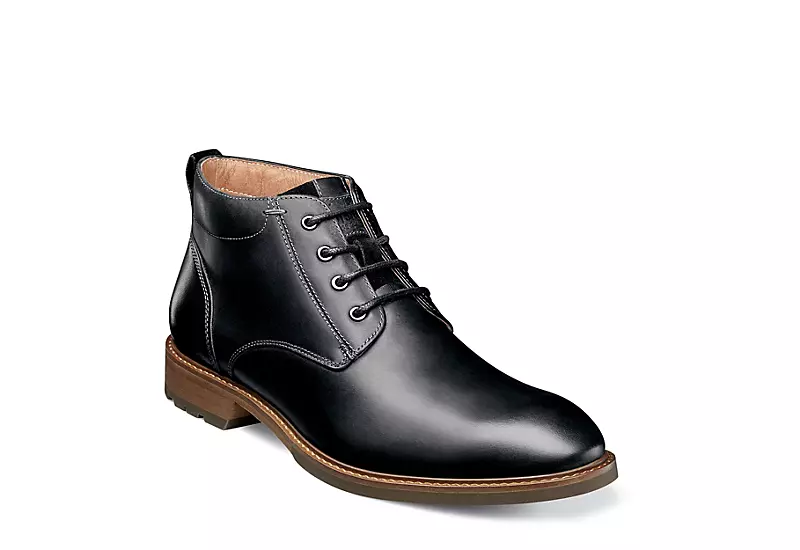 Florsheim Mens Lodge Plain Toe Chukka Boot - Black 1 Florsheim Mens Lodge Plain Toe Chukka Boot - Black