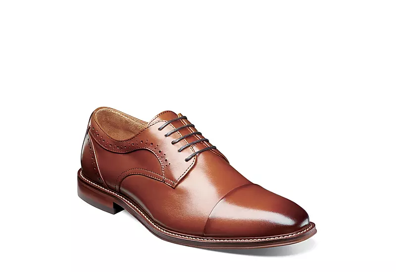 Stacy Adams Mens Maddox Cap Toe Oxford - Cognac 1 Stacy Adams Mens Maddox Cap Toe Oxford - Cognac