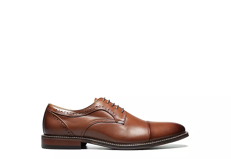 Stacy Adams Mens Maddox Cap Toe Oxford - Cognac 2 Stacy Adams Mens Maddox Cap Toe Oxford - Cognac - Image 2