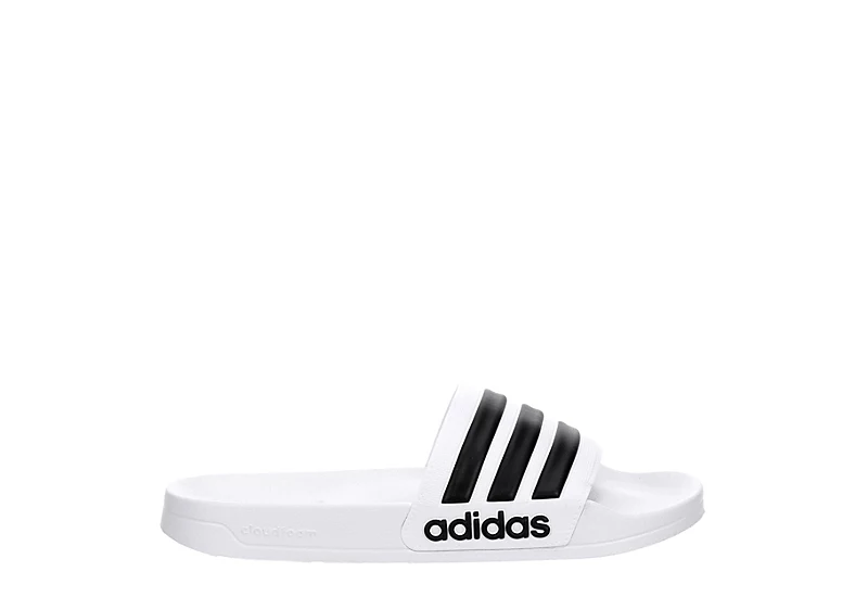 Adidas Mens Adilette Shower Slide Sandal - White 2 Adidas Mens Adilette Shower Slide Sandal - White - Image 2
