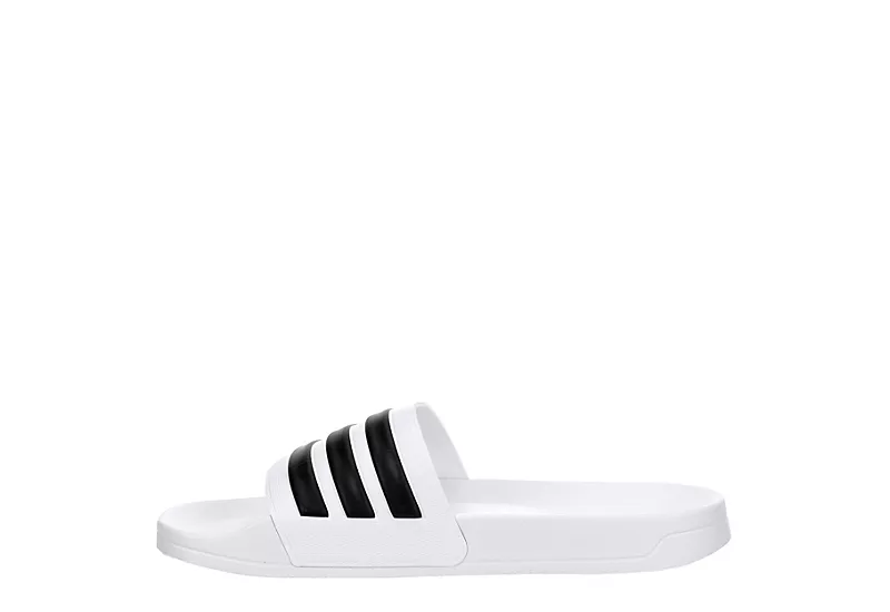 Adidas Mens Adilette Shower Slide Sandal - White 4 Adidas Mens Adilette Shower Slide Sandal - White - Image 4