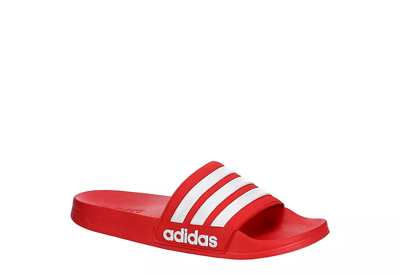 Adidas Mens Adilette Shower Slide Sandal - Red 1 Adidas Mens Adilette Shower Slide Sandal - Red