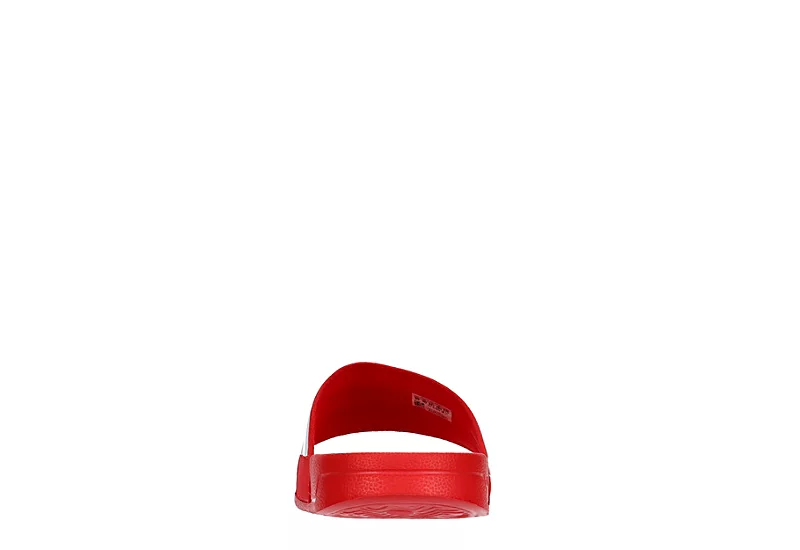 Adidas Mens Adilette Shower Slide Sandal - Red 5 Adidas Mens Adilette Shower Slide Sandal - Red - Image 5