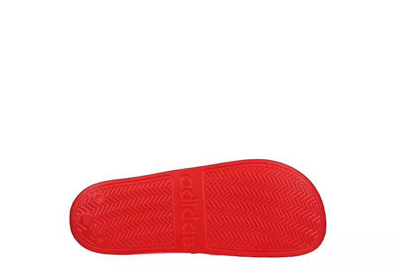 Adidas Mens Adilette Shower Slide Sandal - Red 7 Adidas Mens Adilette Shower Slide Sandal - Red - Image 7