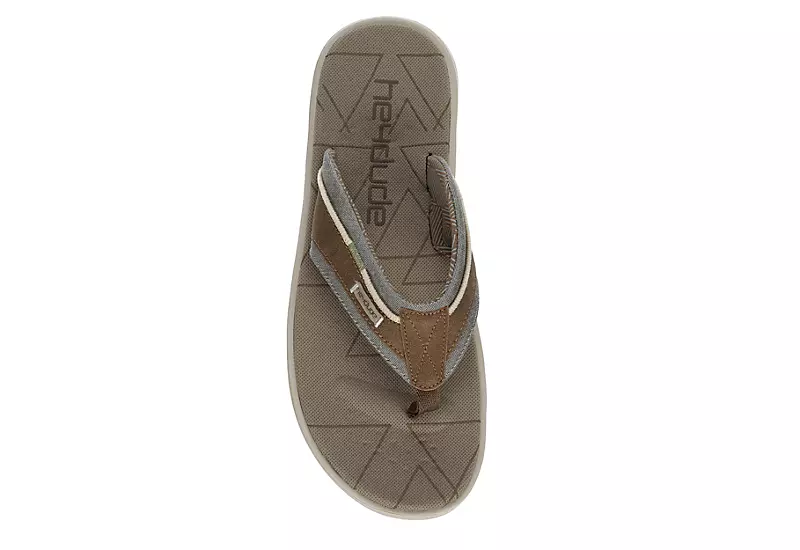 Heydude Mens Sami Flip Flop Sandal - Brown 6 Heydude Mens Sami Flip Flop Sandal - Brown - Image 6