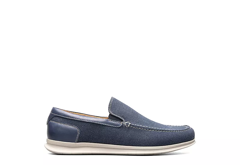 Florsheim Mens Montigo Canvas Venetian Loafer Oxford - Navy 2 Florsheim Mens Montigo Canvas Venetian Loafer Oxford - Navy - Image 2