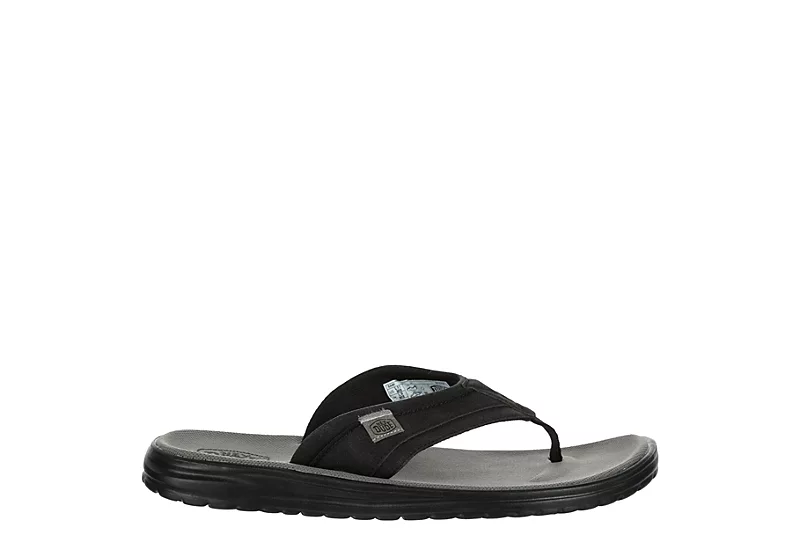 Heydude Mens Sami Flip Flop Sandal - Black 2 Heydude Mens Sami Flip Flop Sandal - Black - Image 2