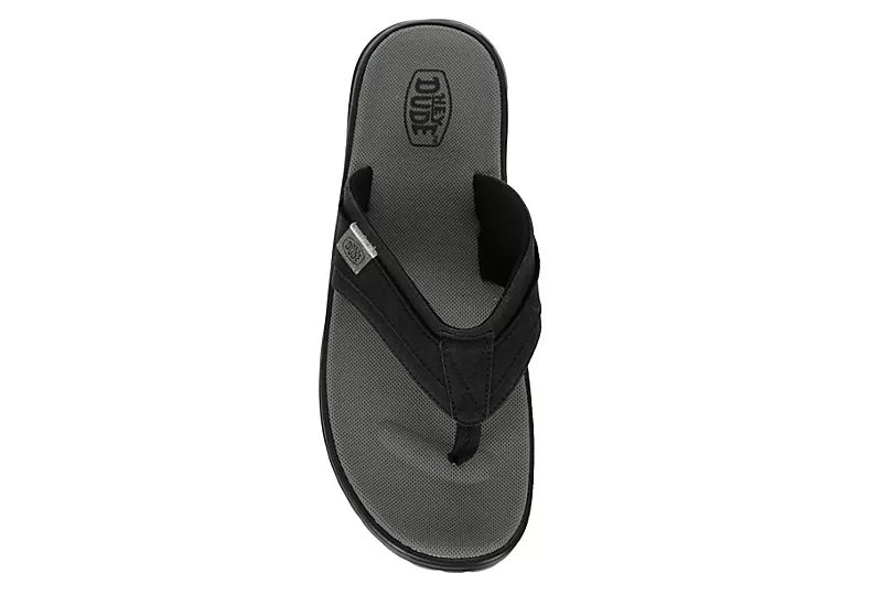 Heydude Mens Sami Flip Flop Sandal - Black 6 Heydude Mens Sami Flip Flop Sandal - Black - Image 6