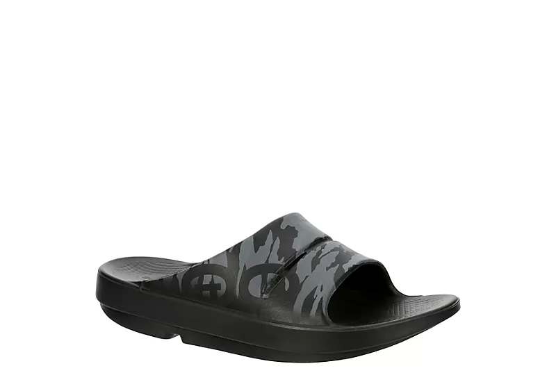 Oofos Mens Ooahh Sport Slide Sandals - Black 1 Oofos Mens Ooahh Sport Slide Sandals - Black